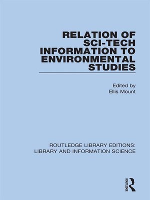 cover image of Relation of Sci-Tech Information to Environmental Studies